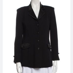 St John Collection jacket Coat / classic black Button Down Jacket ST Joh…